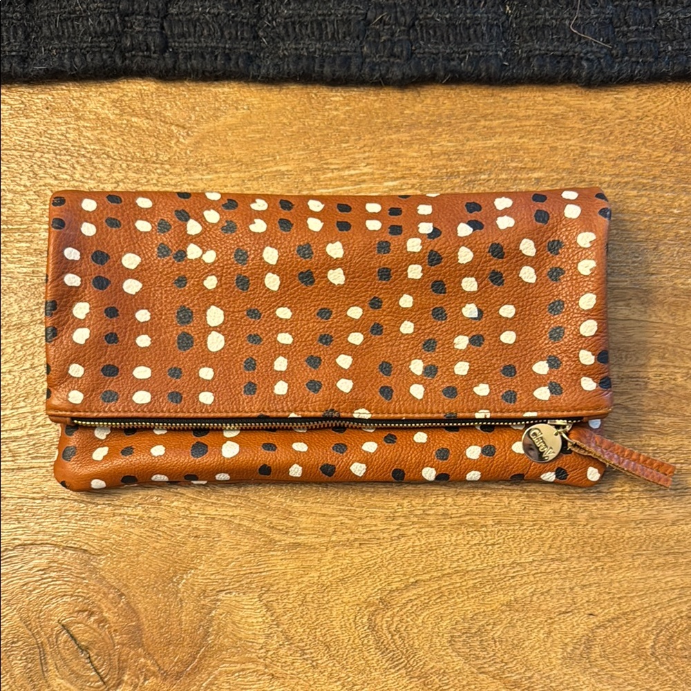 Clare V. Polka Dot leather clutch
